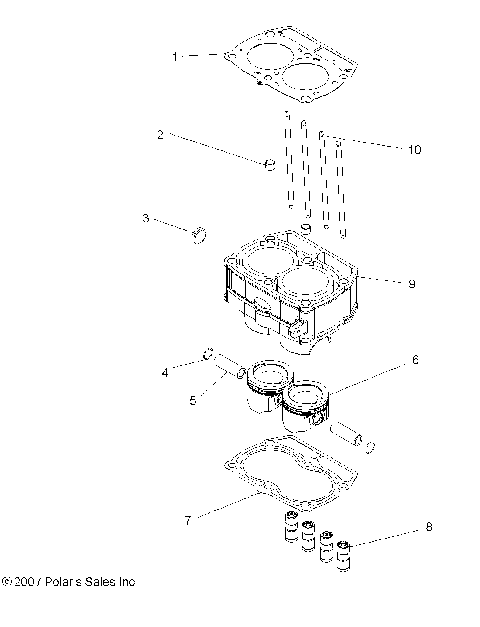 ENGINE, PISTON and CYLINDER - R09VH76FX (49ATVCYLINDER08VISTA)