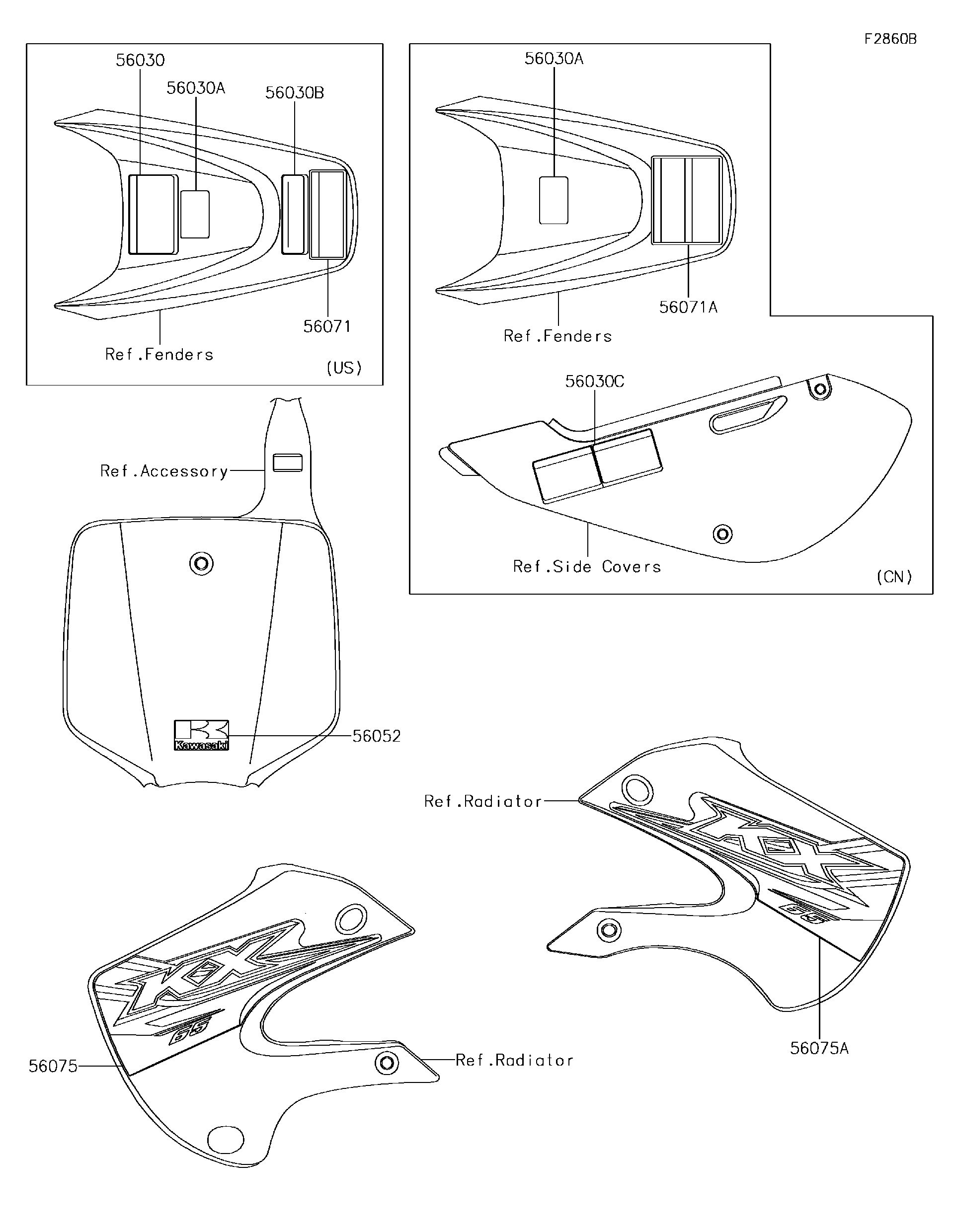 nページ Kawasaki Motorcycle 1977 OEM Parts Diagram for CARBURETORS