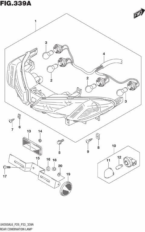 REAR COMBINATION LAMP (UH200AL6 P28)