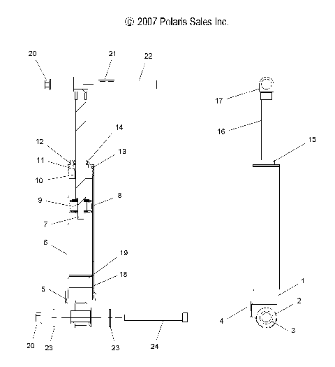 SUSPENSION, SHOCK, REAR TRACK (7043366) - S10PG8/PH8 ALL OPTIONS (49SNOWSHOCKREAR7043366)