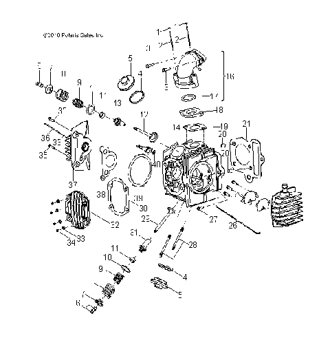 ENGINE, CYLINDER HEAD - A17YAK05A4/A6 (49ATVCYLINDERHD11SP90)