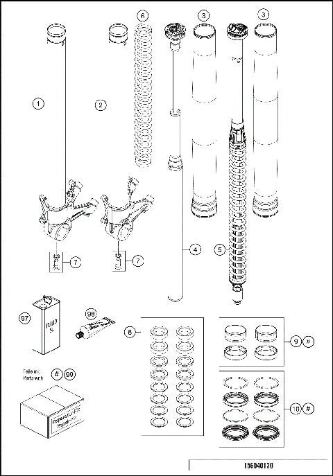 FRONT FORK DISASSEMBLED