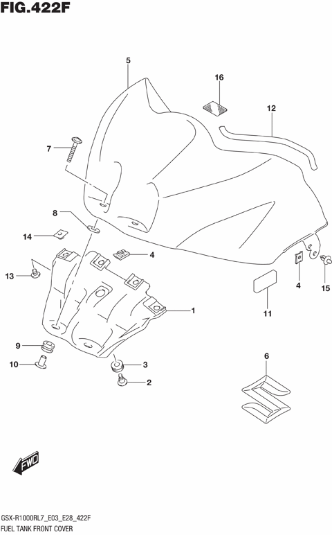 FUEL TANK FRONT COVER (GSX-R1000RZL7 E33)