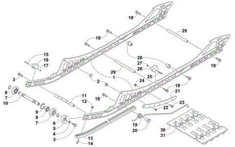SLIDE RAIL AND TRACK ASSEMBLY