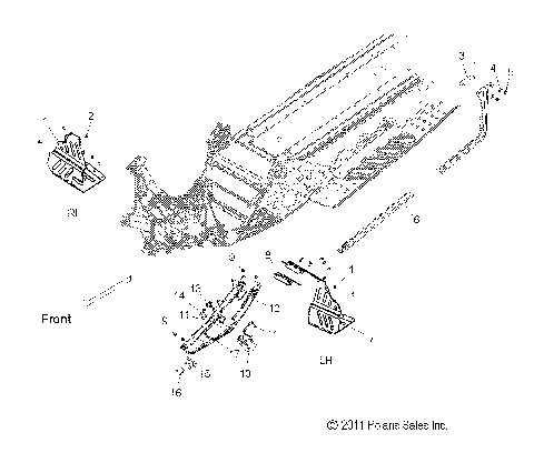 CHASSIS, CLUTCH GUARD and FOOTRESTS (600/144 Inch) - S12CK6 ALL OPTIONS (49SNOWCLUTCHGUARD12600RMK144)