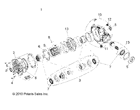DRIVE TRAIN, FRONT GEARCASE INTERNALS 1332842 - R12XE76AD/7EAB/EAO (49RGRTRANSINTL11RZR)