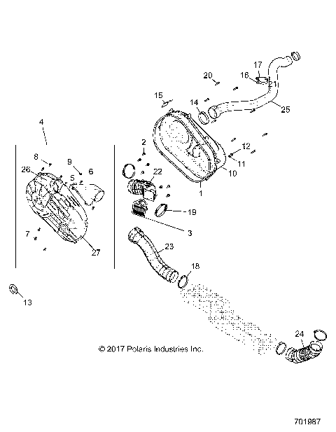 DRIVE TRAIN, CLUTCH COVER AND DUCTING - R18RGE99BM/BB/B7/KBS/UB9/UBG (701987)