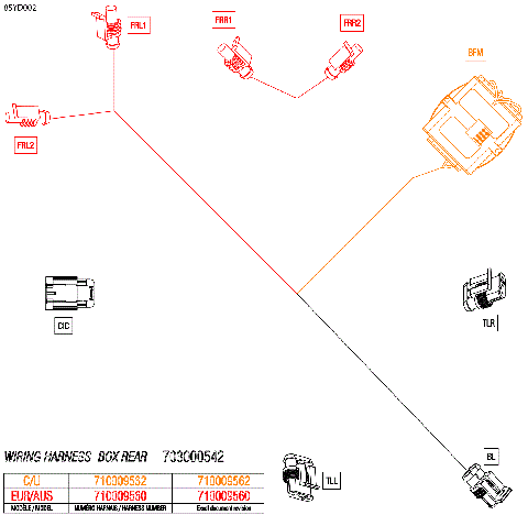 08- Electric - Rear Box Wiring Harness - 710009562