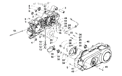 LEFT CRANKCASE AND COVER ASSEMBLY [301221]