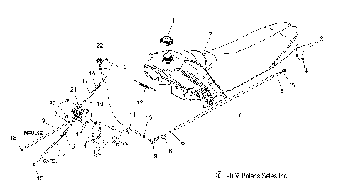 FUEL SYSTEM, FUEL TANK and PUMP - S08MX6FS/FE (49SNOWFUEL08600RR)