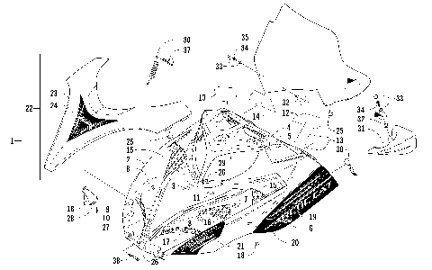 HOOD AND WINDSHIELD ASSEMBLY [86090]