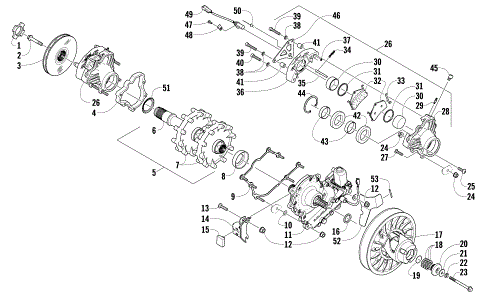 DRIVE TRAIN SHAFT AND BRAKE ASSEMBLIES