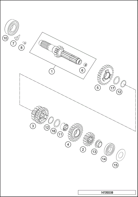 TRANSMISSION I - MAIN SHAFT