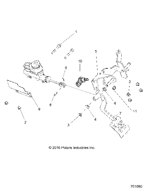BRAKES, PEDAL and MASTER CYLINDER MOUNTING - R18RTED1F1/SD1C1 (701680)