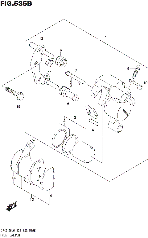 FRONT CALIPER (DR-Z125LL6 E33)