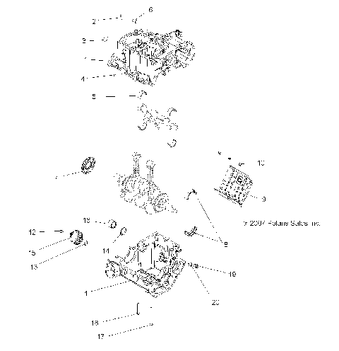 ENGINE, CRANKCASE - A15S6A76FA (49ATVCRANKCASE08SP800EFI)