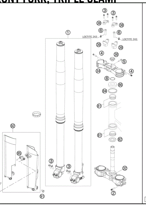 FRONT FORK,TRIPLECLAMP 