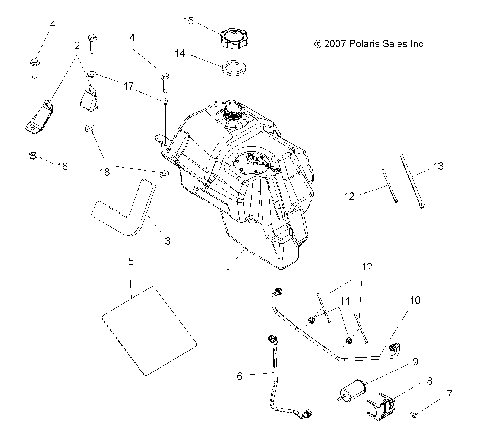 BODY, FUEL TANK ASM. (BUILT 12/01/07 and BEFORE) - A08TN50EA (49ATVFUEL08X2500QUAD)