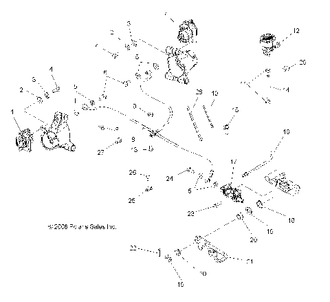 BRAKE, REAR and FOOT PEDAL - A07TH50AL/AQ/AU/AZ/TN50AF/AS/AU (49ATVBRAKERRX2500EFI)