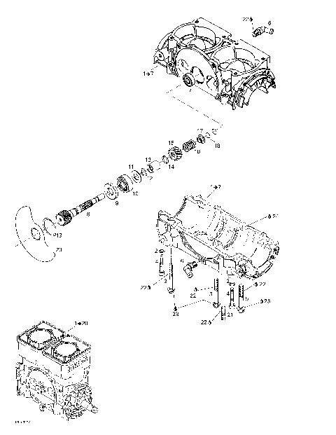 01- Crankcase, Rotary Valve