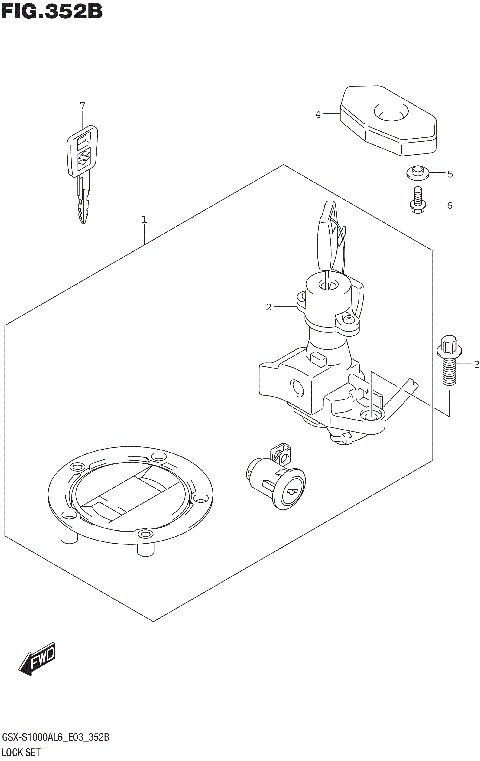 LOCK SET (GSX-S1000AL6 E33)