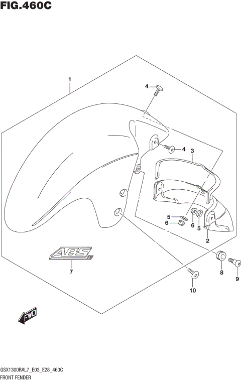 FRONT FENDER (GSX1300RAL7 E33)