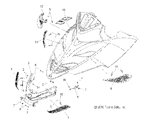 BODY, HOOD SCREENS and HINGE ASM. - S12PP7FSL (49SNOWHOODMTG11FSTSBLX)