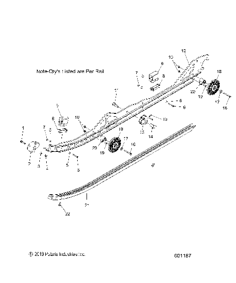 SUSPENSION, RAIL, LH/RH - S20CFF5BSL/BEL (601187)