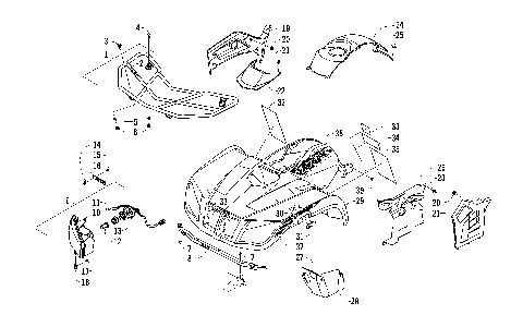 FRONT RACK, BODY PANEL, AND HEADLIGHT ASSEMBLIES [96326]