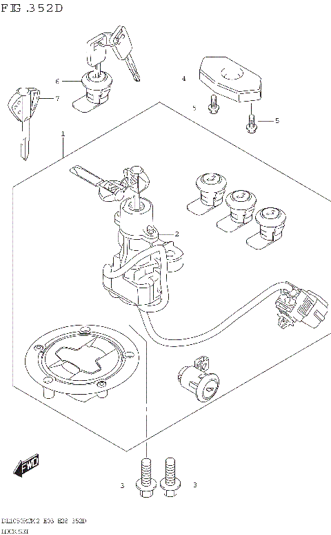 LOCK SET (SEE NOTE 1)