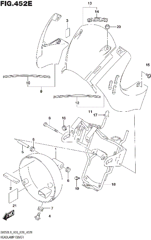 HEADLAMP COVER (SV650XAL9 E28)