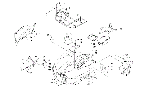 FRONT RACK, BODY PANEL, AND HEADLIGHT ASSEMBLIES [301183]
