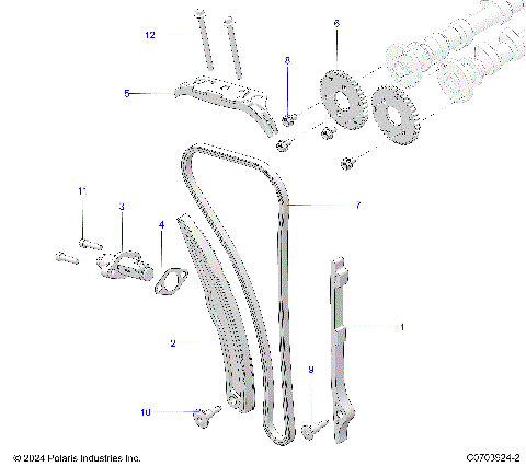 ENGINE, CAM CHAIN AND TENSIONER