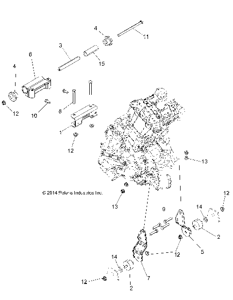 ENGINE, MOUNTING & LONG BLOCK - A18SEA57F1/SEE57F1/7 (49ATVENGINEMTG15570AA)