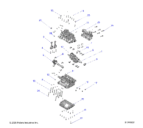 ENGINE, CRANKCASE AND CRANKSHAFT - R25T6A99A1/B1 (S1205831)