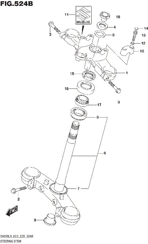 STEERING STEM (SV650L9 E33)