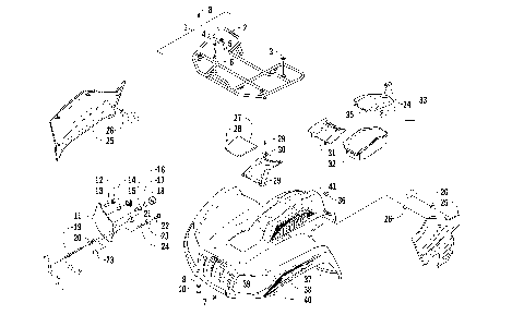 FRONT RACK, BODY PANEL, AND HEADLIGHT ASSEMBLIES [96558]