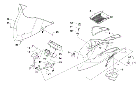 WINDSHIELD AND INSTRUMENTS ASSEMBLIES