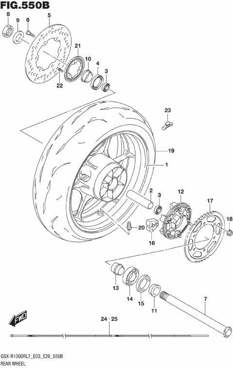 REAR WHEEL (GSX-R1000RL7 E28)