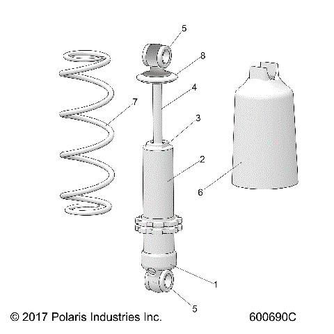 SUSPENSION, SHOCK, FRONT TRACK (SP) - S21FJB8 ALL OPTIONS (600690C)
