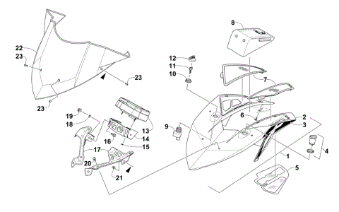 WINDSHIELD AND INSTRUMENTS ASSEMBLIES