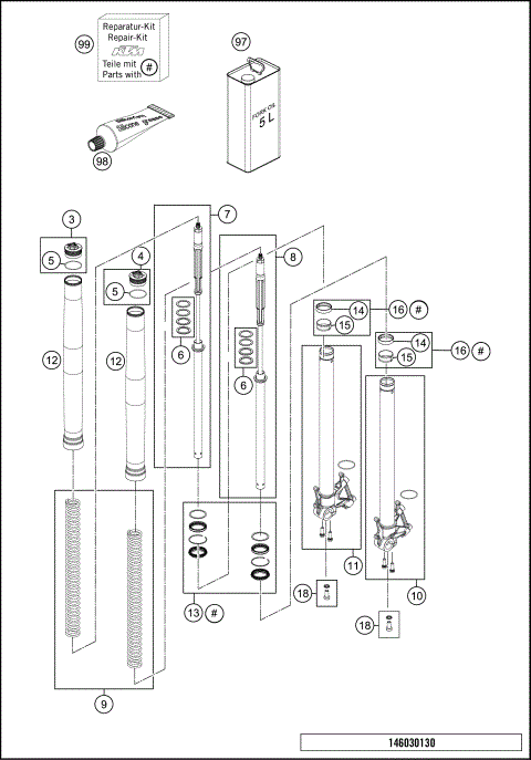 FRONT FORK DISASSEMBLED