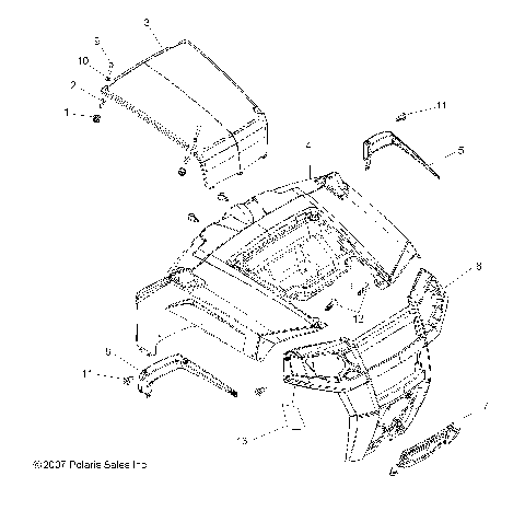 HOOD/BODY WORK, FRONT (Built 8/13/07 and Before) - R08VH76AD/AG (49RGRHOOD08VISTA)