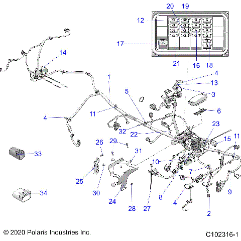 ELECTRICAL, MAIN WIRE HARNESS - A21SEA57F1/T57C1/C2/F1/E1/E2 (C102316-1)