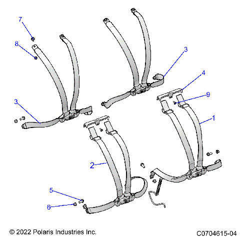 BODY, SEAT BELT MOUNTING 4 POINT - Z23G492AL/BL (C0704615-01)