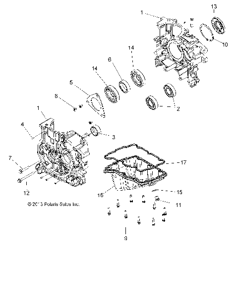 ENGINE, CRANKCASE (TO 11/1/14) - A15SDA57FH (49ATVCRANKCASE14SP570)