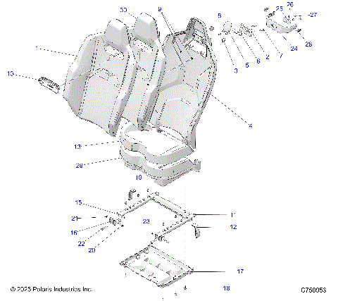 BODY, SEAT ASM, & MOUNTING, REAR - Z26R4K2KAC/BC/AR/BR/AJ/BJ/AV/BV (C750953)