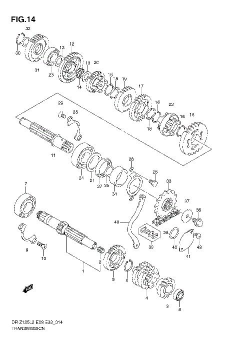 TRANSMISSION (DR-Z125 E28)