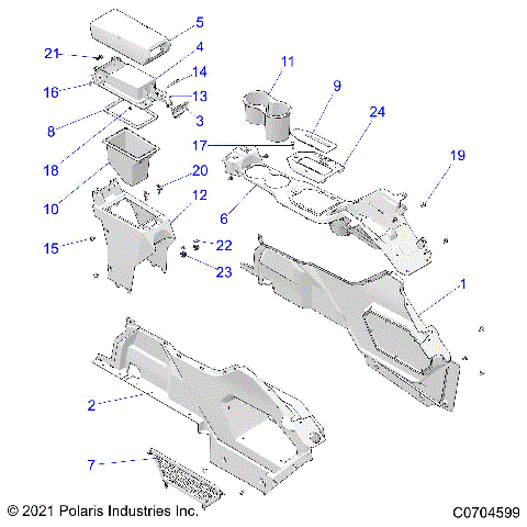 BODY, CENTER CONSOLE - Z21RAF92AH/BH (C0704599)