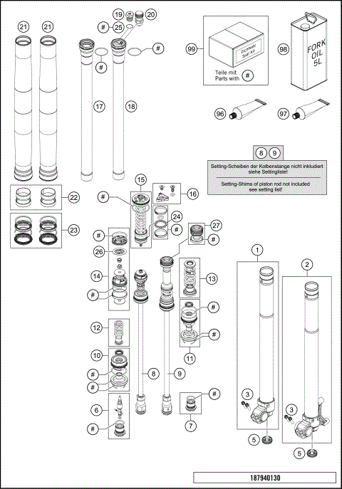 FRONT FORK DISASSEMBLED